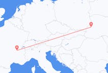 Flyreiser fra Lviv, Ukraina til Lyon, Frankrike