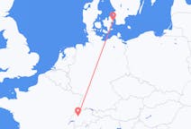 Flyreiser fra København, Danmark til Bern, Sveits