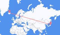 航班从日本仙台市市到阿克雷里市，冰岛塞尔