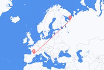 Flights from Arkhangelsk, Russia to Toulouse, France
