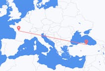 Flyrejser fra Samsun, Tyrkiet til Poitiers, Frankrig