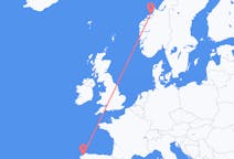 Fly fra La Coruña til Kristiansund