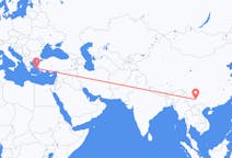 Flyrejser fra Kunming, Kina til Ikaria, Grækenland