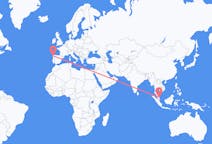 Flyreiser fra Kuantan, Malaysia til Santiago de Compostela, Spania