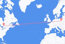 Flyg från North Bay, Kanada till Lodz, Polen