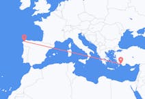 Flyg från La Coruña, Spanien till Dalaman, Turkiet