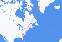 来自美国希尔顿黑德岛目的地 格陵兰努克的航班