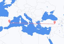 Flyreiser fra Elazığ, Tyrkia til Valencia, Spania