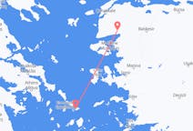 Vols depuis la ville de Mykonos vers la ville d'Edremit