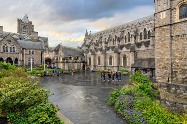  The 11th Century Christ Church Cathedral, more formally The Cathedral of the Holy Trinity, in the historic center of Dublin, Ireland.