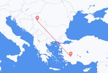Vluchten van Denizli naar Belgrado