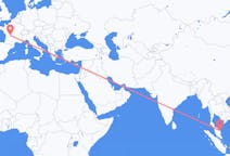 Flyreiser fra Kuala Terengganu, Malaysia til Limoges, Frankrike