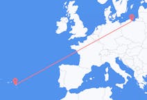Fly fra Ponta Delgada til Gdańsk