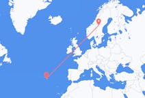 Loty z Östersund, Szwecja z Ponta Delgada, Portugalia