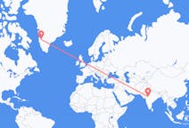 出发地 印度出发地 印多尔目的地 格陵兰坎格鲁斯苏克的航班