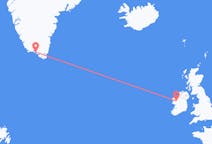 Flyreiser fra Qaqortoq, Grønland å banke, Irland