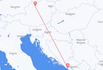 出发地 黑山从 蒂瓦特目的地 奥地利林茨的航班