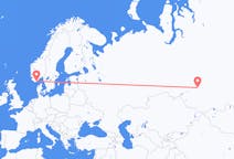 Flights from Tomsk, Russia to Kristiansand, Norway