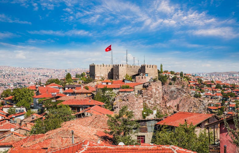 Photo of Ankara castle and general view of old town.