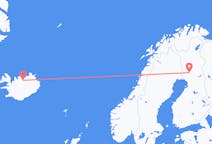 フィンランドのロヴァニエミから、アイスランドのアークレイリまでのフライト