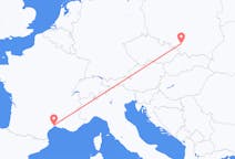 Vluchten van Katowice, Polen naar Montpellier, Frankrijk