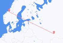 ロシアのサマーラからから、ノルウェーのトロンハイムまでのフライト