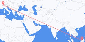 Vluchten van Brunei naar Zwitserland