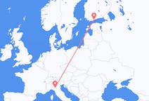 Flyrejser fra Reggio Emilia, Italien til Helsinki, Finland