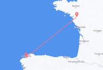 Flug frá La Coruña, Spáni til Nantes, Frakklandi