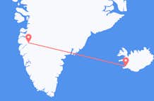 グリーンランドのカンゲルルススアークから、アイスランドのレイキャビク行きフライト