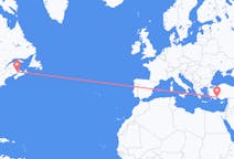 Flyreiser fra Moncton, Canada til Antalya, Tyrkia