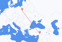 Vluchten van Kahramanmaraş naar Warschau