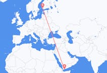 Flyrejser fra Aden, Yemen til Turku, Finland