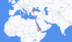 Flyg från Lalibela, Etiopien till Eskişehir, Turkiet