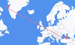出发地 土耳其托卡特目的地 格陵兰西西缪特的航班