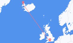 Flights from the city of Bournemouth to the city of Ísafjörður