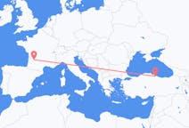 出发地 土耳其出发地 薩姆松目的地 法国贝尔热拉克的航班