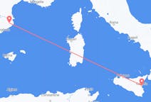 Flyg från Girona, Spanien till Catania, Italien