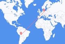 Flyg från Cochabamba, Bolivia till Berlin, Maryland, Tyskland