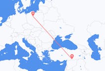 Flyreiser fra Şanlıurfa, Tyrkia til Bydgoszcz, Polen