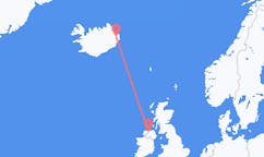 아이슬란드 에질스타디르에서 출발해 북아일랜드 데리에게(으)로 가는 항공편