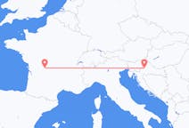 Flyg från Zagreb, Kroatien till Limoges, Frankrike