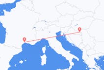 Fly fra Osijek til Montpellier