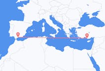Vluchten van Malaga, Spanje naar Gazipaşa, Turkije