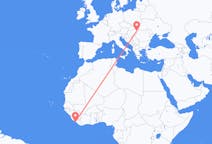 Flyreiser fra Monrovia, Liberia til Debrecen, Ungarn