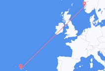 Flights from Horta, Azores, Portugal to Stord, Norway