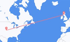 Flyrejser fra Hays, USA til Glasgow, Skotland