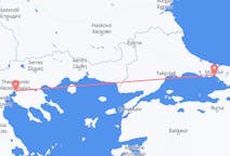 Vluchten van Istanboel, Turkije naar Thessaloniki, Griekenland
