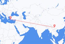 Flyg från Kunming, Kina till Kos, Grekland