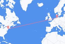 Flyg från New York, USA till Hamburg, Tyskland